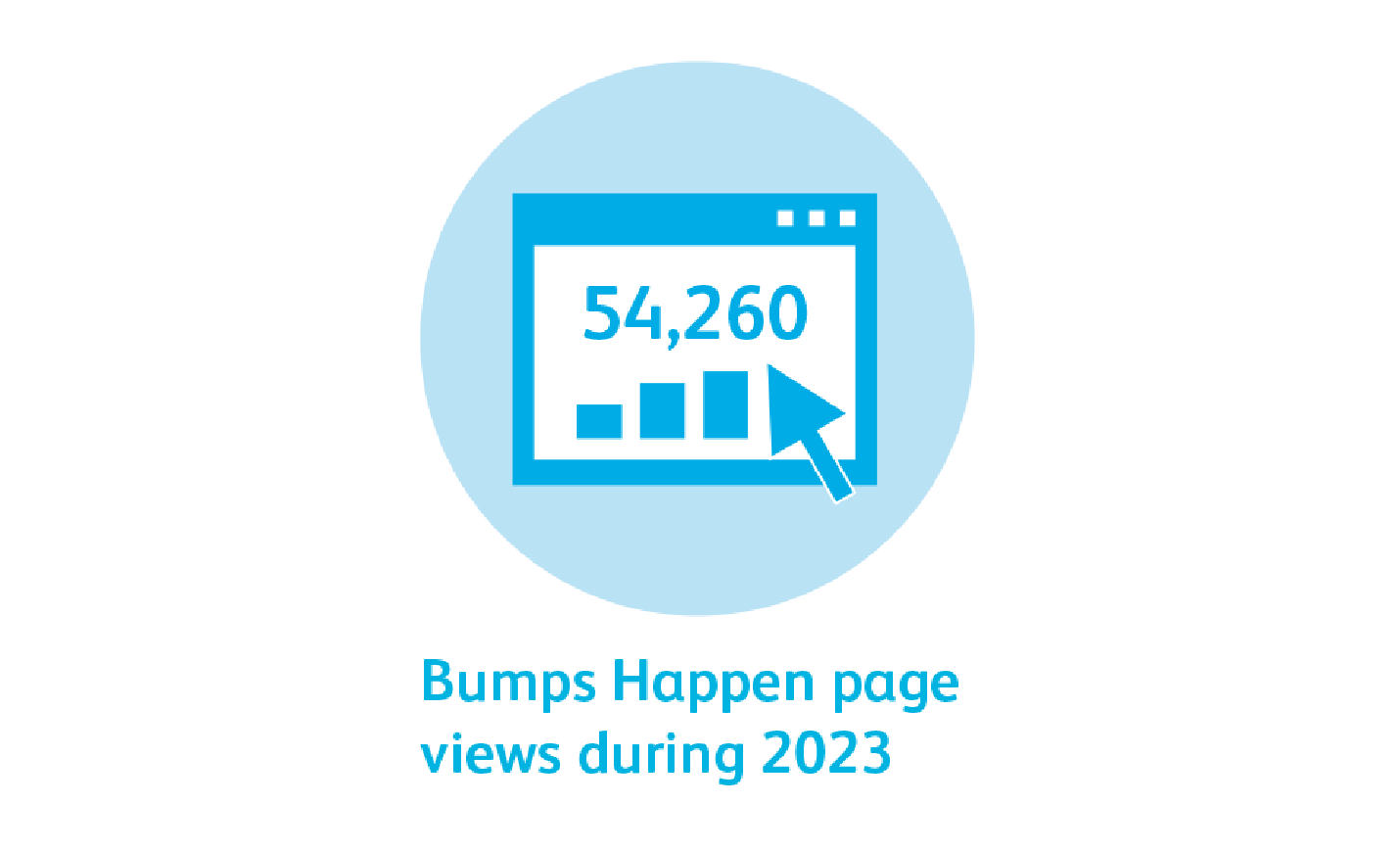 Bumps Happen website page views during 2023