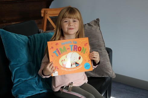 Kayleigh with a Tim Tron book