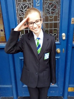 Lily's first day at secondary school