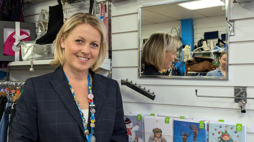 Dawn Harris, Retail Manager at The Children's Trust Tadworth shop.