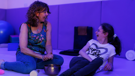 Laura in a yoga session