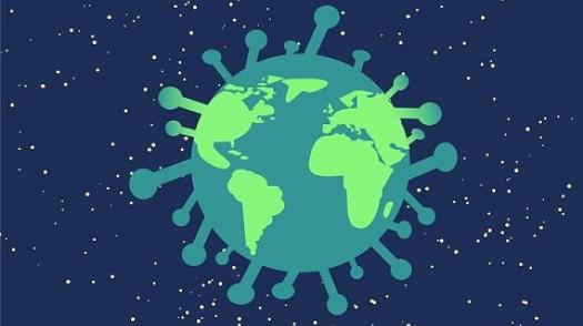 animation of the world in the shape of a virus