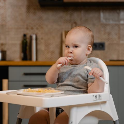 Baby eating food