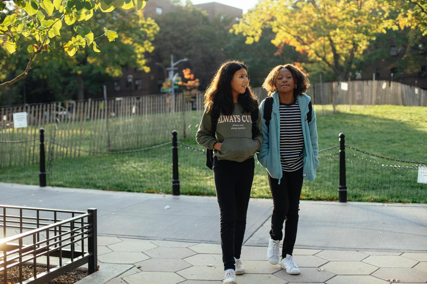 Teenagers walking