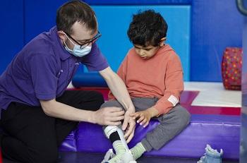 Nurse Matt supporting a young person onsite at The Children's Trust