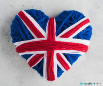 Yarn union jack heart