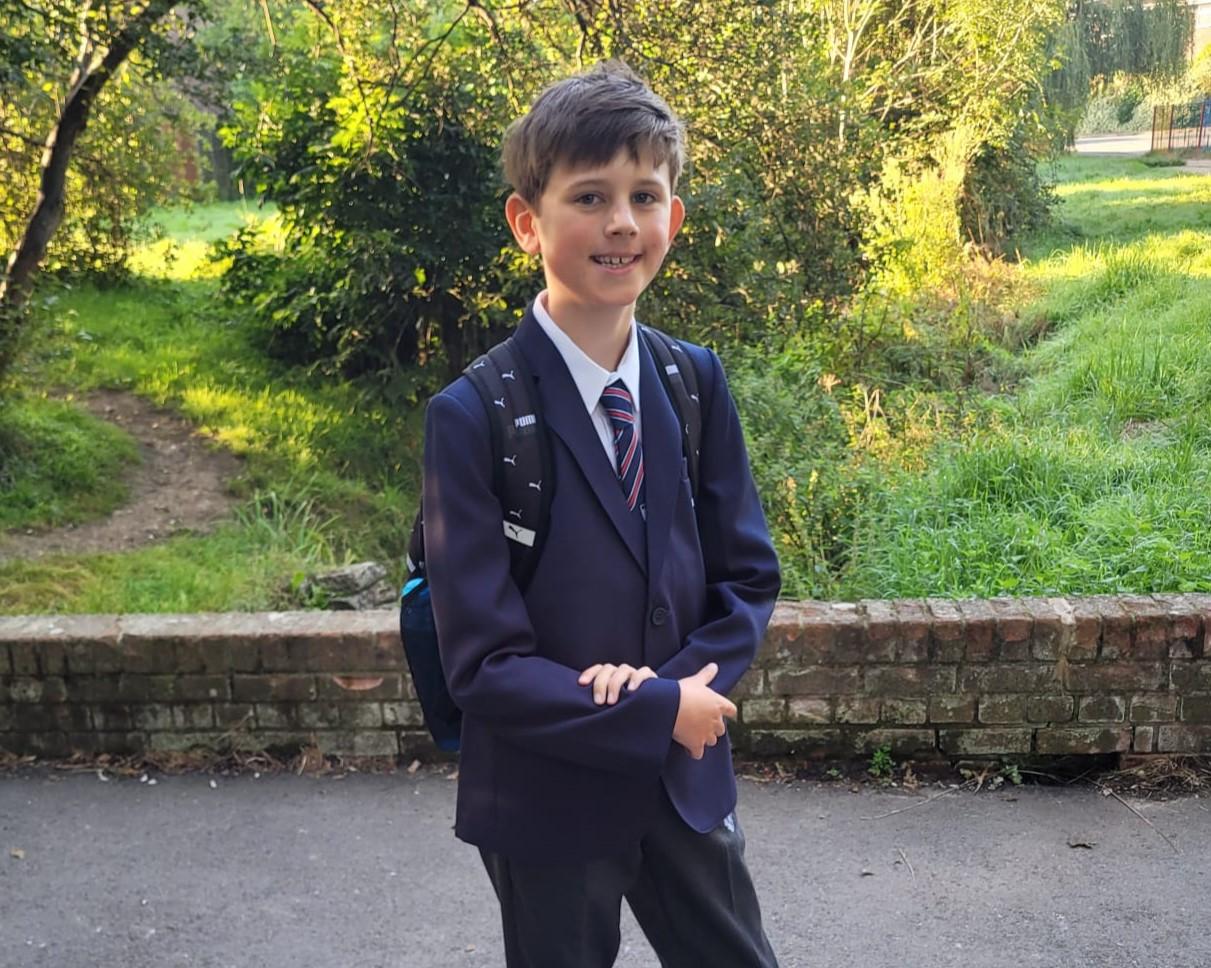 Jack in his school uniform