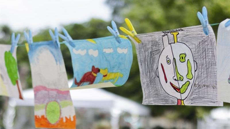 Artwork created by the children at The Children's Trust School art festival