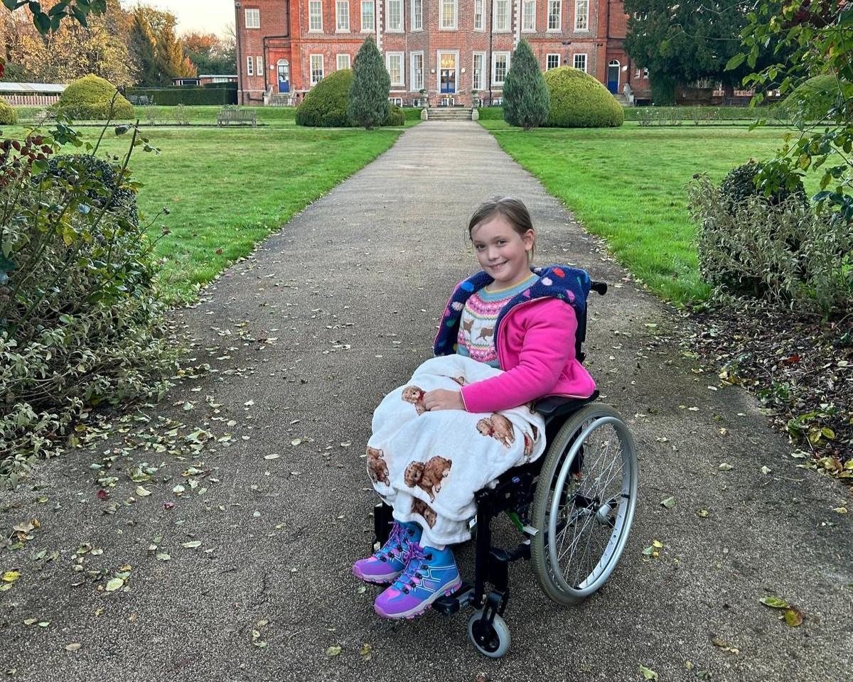 Violet in the grounds of The Children's Trust