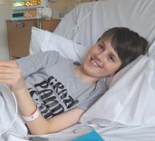 Jack smiling in a hospital bed