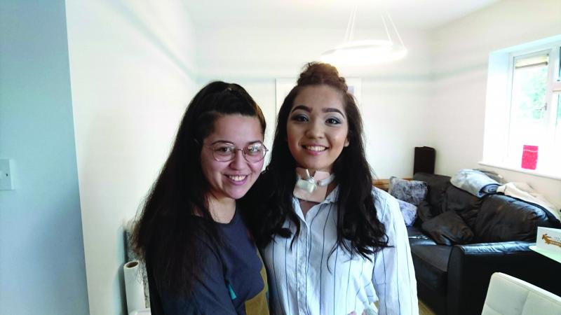 Emilie with her sister