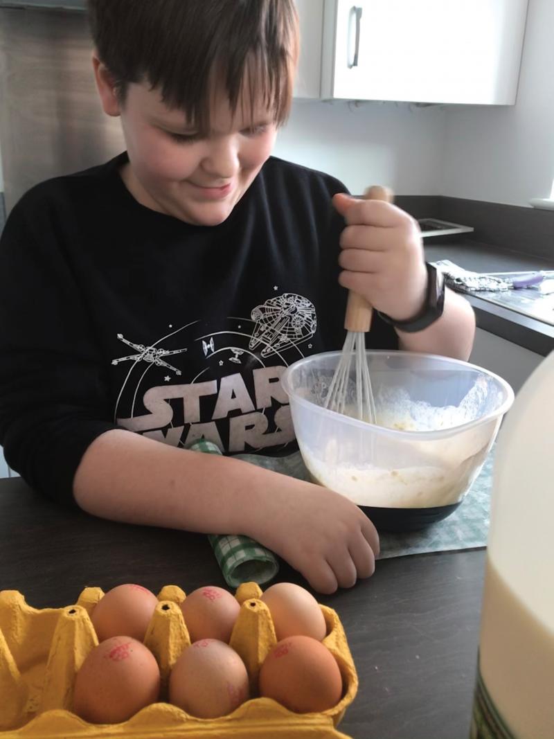 Joey baking at home