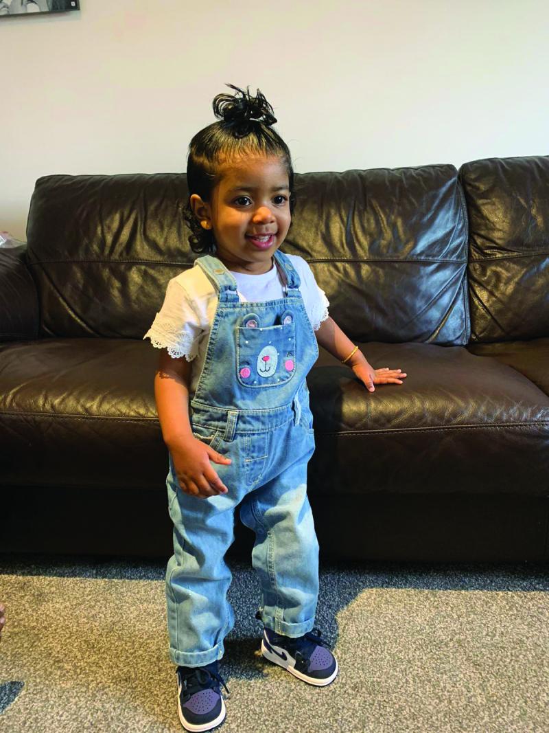 Saffron standing at home