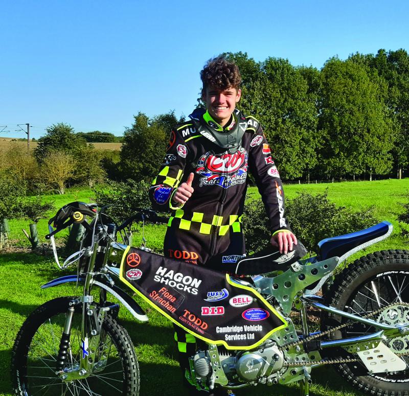 Sam with his new GT140 bike having learnt to ride again
