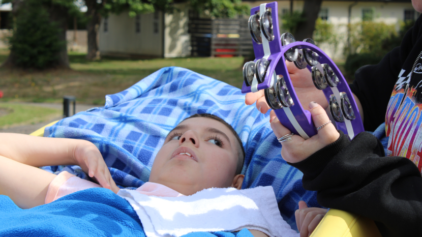 Rafael in a music therapy session 