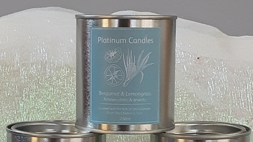 A Bergamot and Lemongrass Platinum Candle