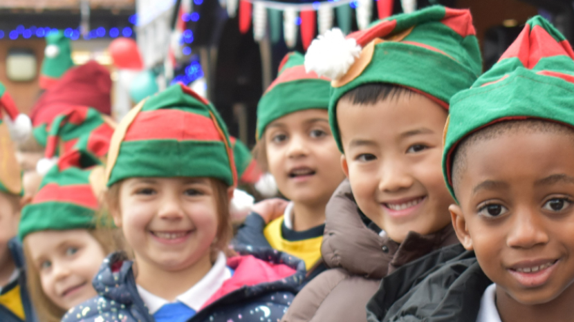 Children taking part in the 2022 Elf Run