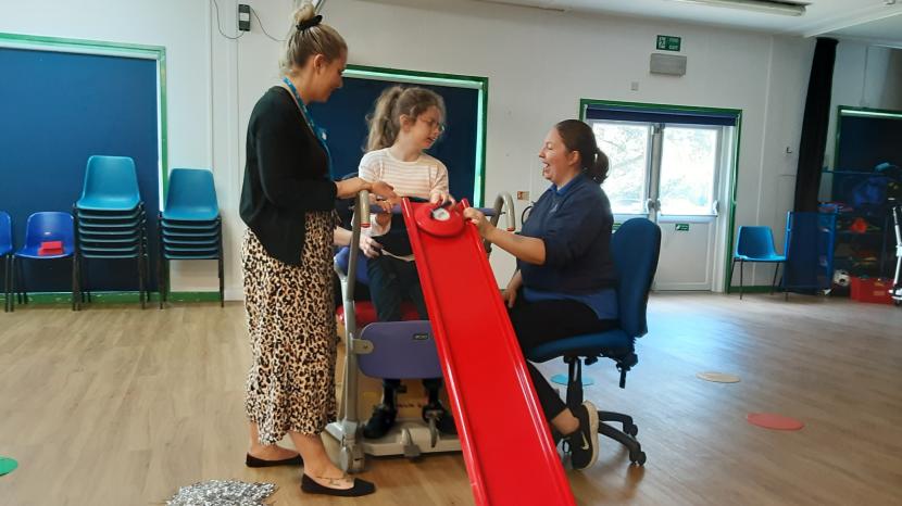 Laura in a physical health session