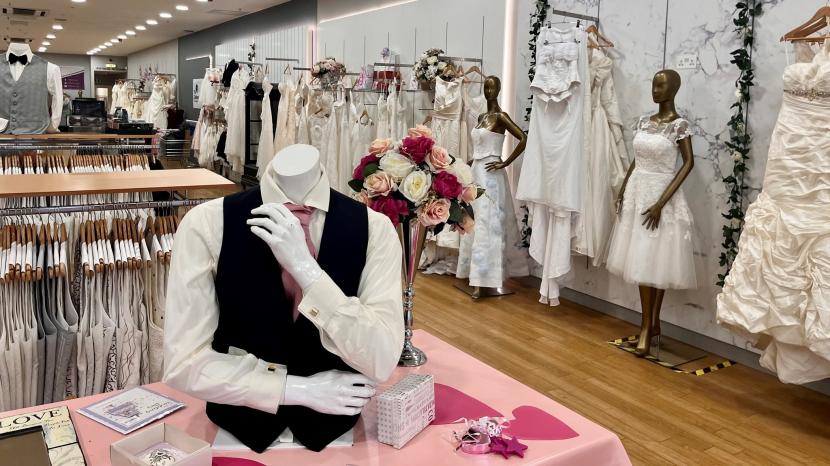 Inside the Children's Trust pop-up wedding shop in Redhill