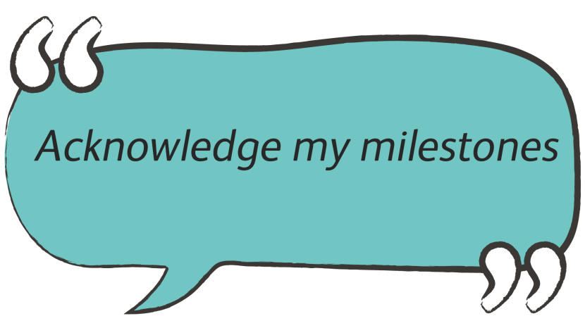 Acknowledge my milestones