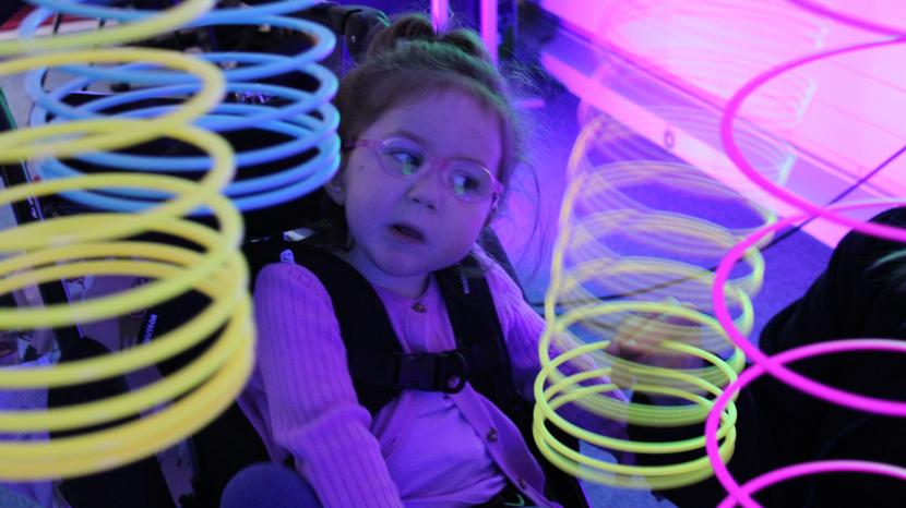 Molly in a visual sensory session