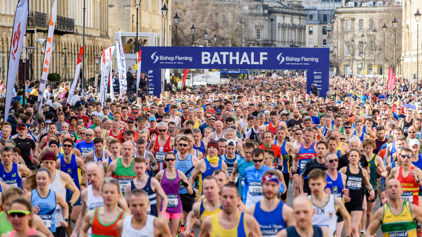 Runners at the Bath half marathon