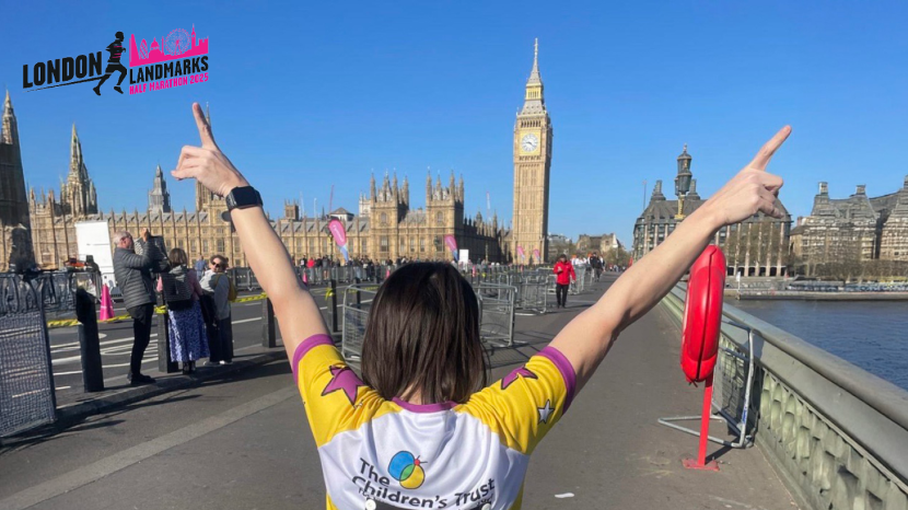 Runner in front of Big Ben, London