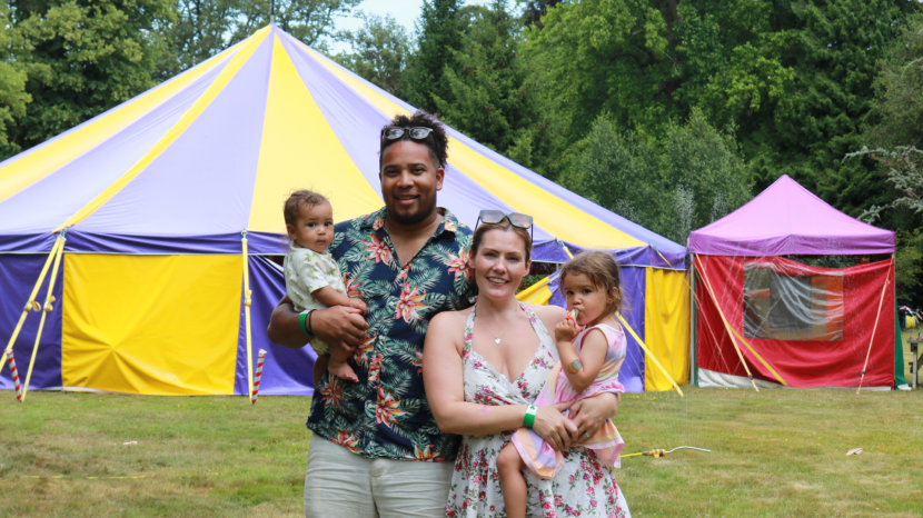Family at circus fun day